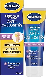 Dr. Scholl's Crème Pieds Traitement Intensif Anti-Callosité et Corne, 75ml - Soin Très Secs et Abîmés, Base Acide Salicylique, Pour Les Zones Calleuses, Adoucit Corne Pied, Résultats Visibles 7 Jours