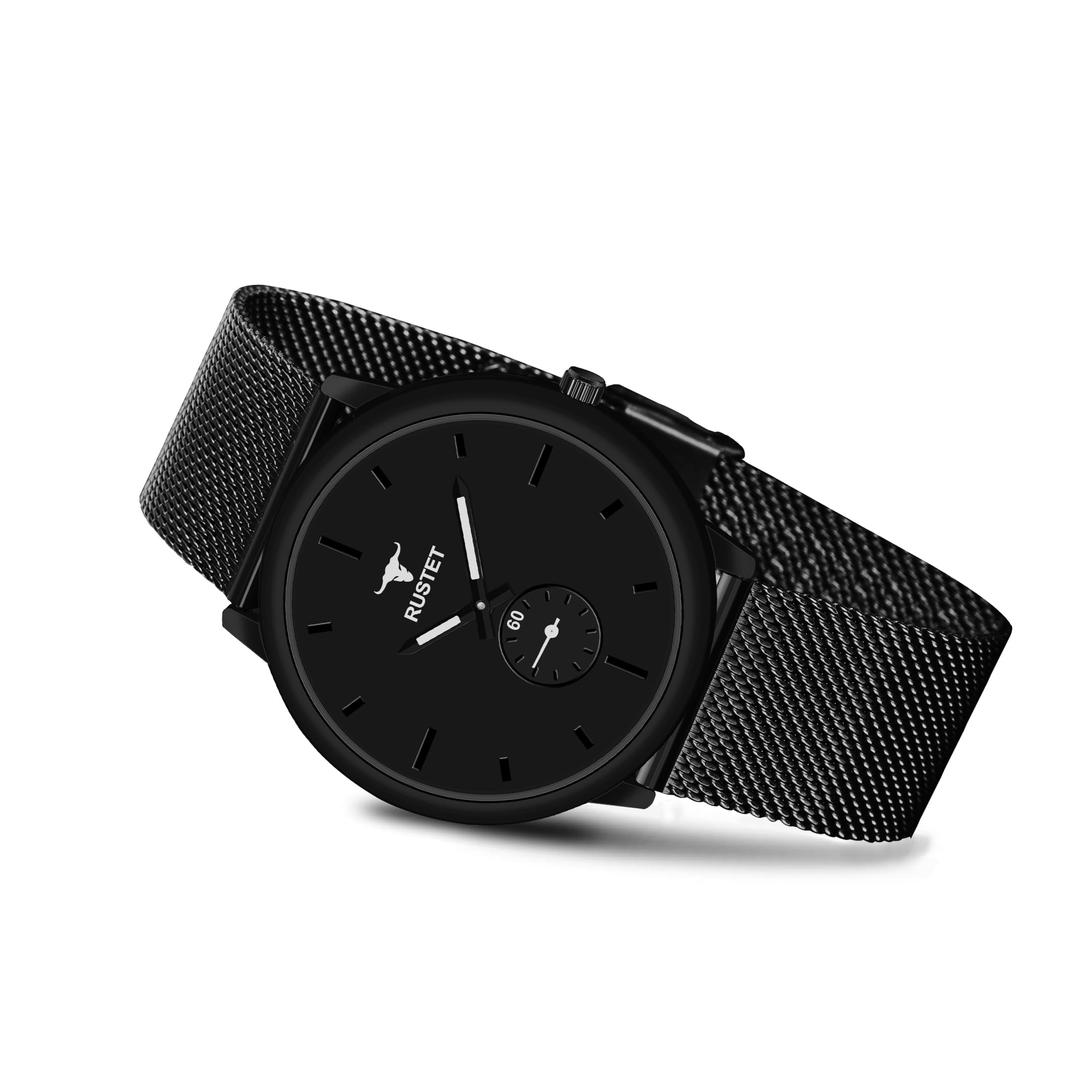 RUSTET Analog Working Chronograph Black Edition Mesh Safer Strap Watch - for Men (CHRWHT,Black) (B0D83BGF6J) Amazon Price History, Amazon Price Tracker