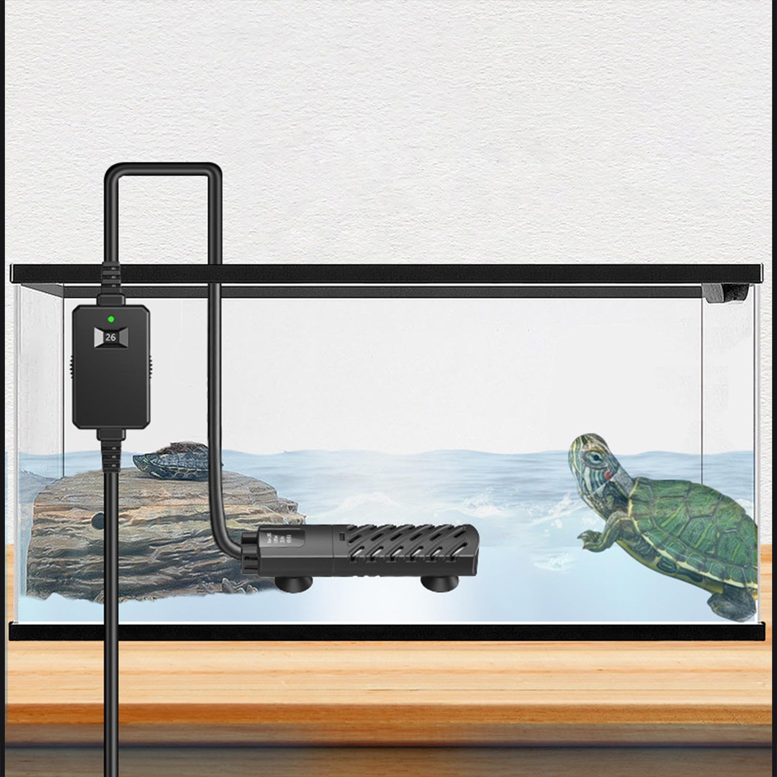 Calentador de Acuario Varilla de Calefacción Electrónica Pantalla Digital Control de Temperatura Protección Automática Adecuado para de Tortug, 50 W