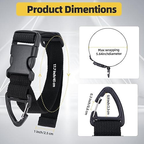Miniatura 2 de Organizador de cables de extensión de 17 pulgadas con clips triangulares para organización y almacenamiento de garaje, correas de almacenamiento