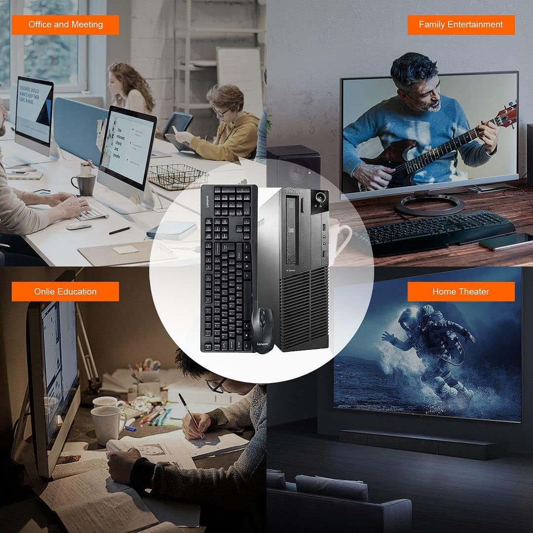 Lenovo ThinkCentre M91P SFF - Ordenador de sobremesa (Intel Core i5-2400, 8 GB de RAM, SSD de 128 GB, WiFi, Bluetooth, teclado americano QWERTY, Windows 11 Pro (reacondicionado)