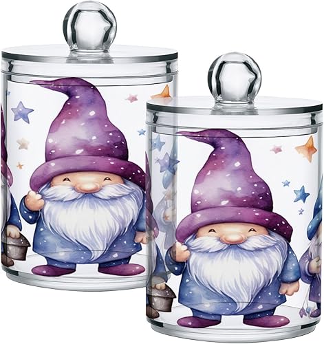 Cute Gnomes 4 tarros herméticos de plástico transparente para almacenamiento, recipiente de almacenamiento de alimentos, puede almacenar dulces,
