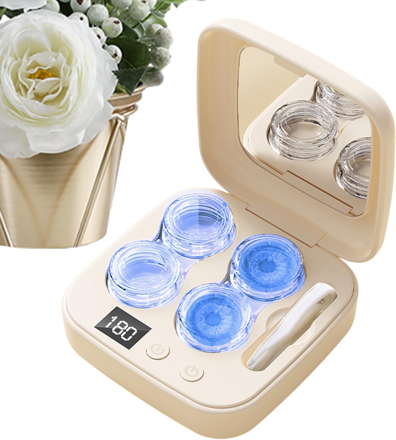 Contact Lens Cleaner | Portable Cleaner with Type-C Charger | Soft Lens Cleaning Machine | for Women Adults Home Travel Daily Monthly Yearly Care