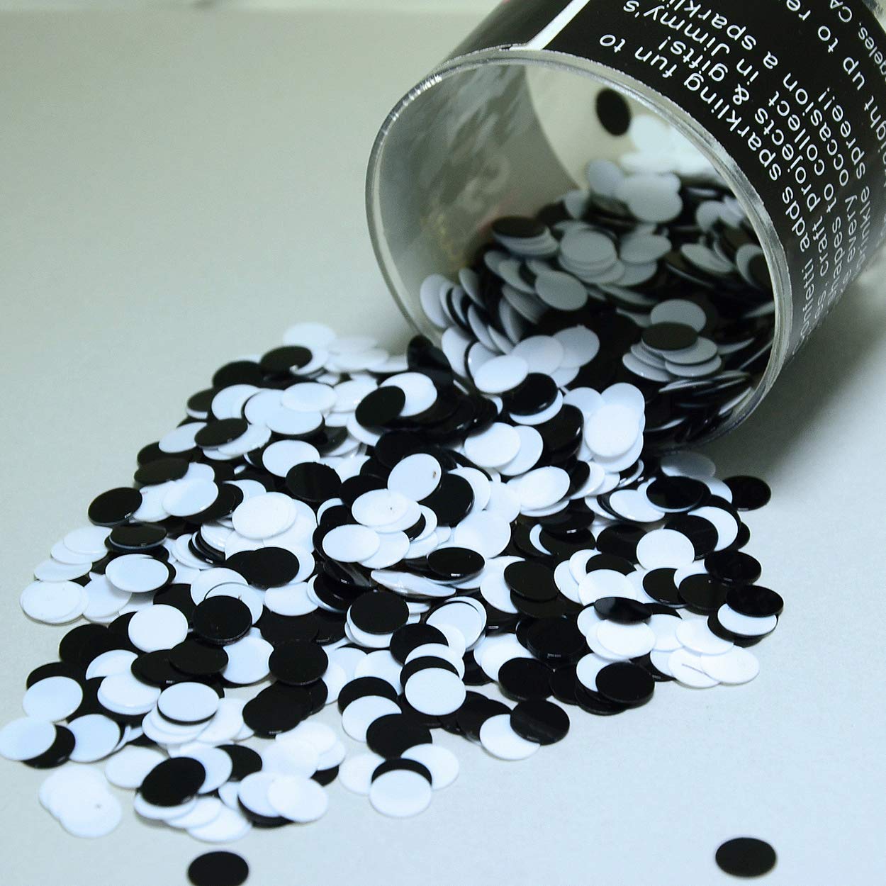 Jimmy Jem'sConfetti Circle 1/4" Black, White Mix - Retail Pack #8687 -