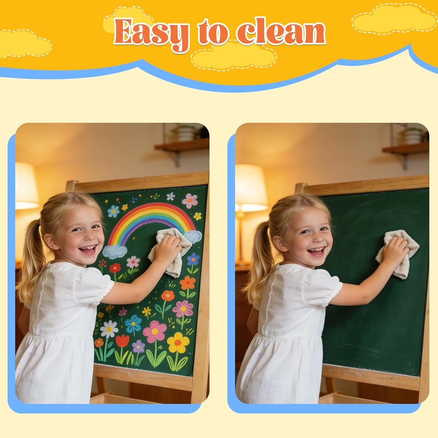 NewFamily Dustless Chalk for Kids, 12-Color Chalk with Color Holders, 9mm Core, Washable & Non-Toxic, for Chalkboard & Sidewalk, Indoor or Outdoor