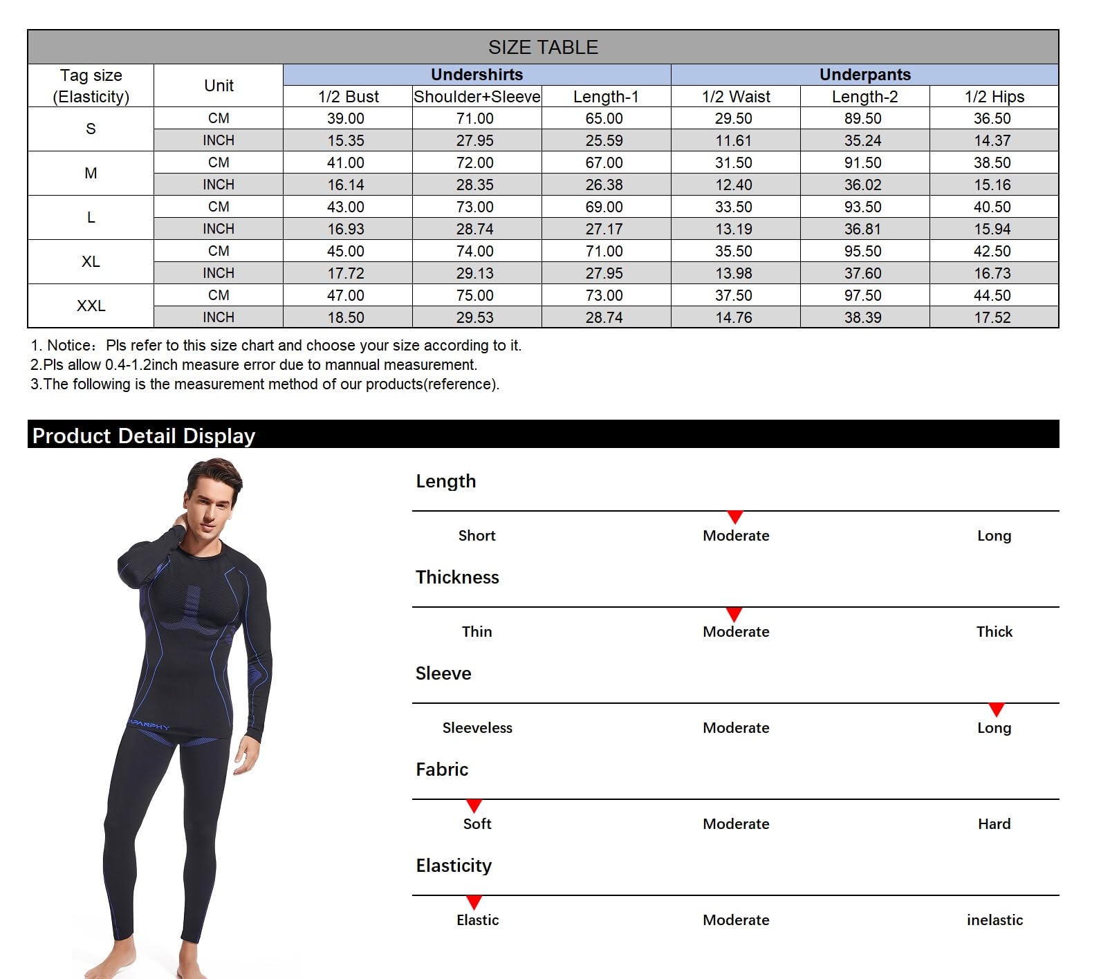 sous-vêtement Thermique Homme Fonctionnel sous-vêtements Thermiques Homme Perméable Séchage Rapide Ensemble Thermique Homme Respirant Chaud Ensemble Ski Homme pour Sports d’Extérieur
