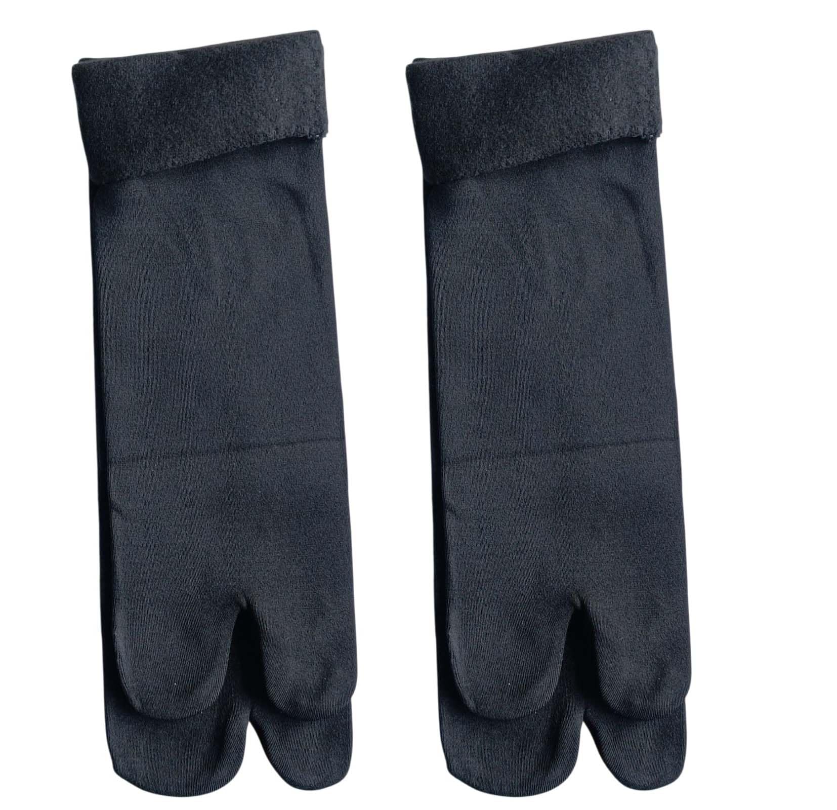 Black Socks, Pack of 2 Pairs, Split Toe Design, Dark Grey, Flip Flop Socks for Women & Girls-image-6