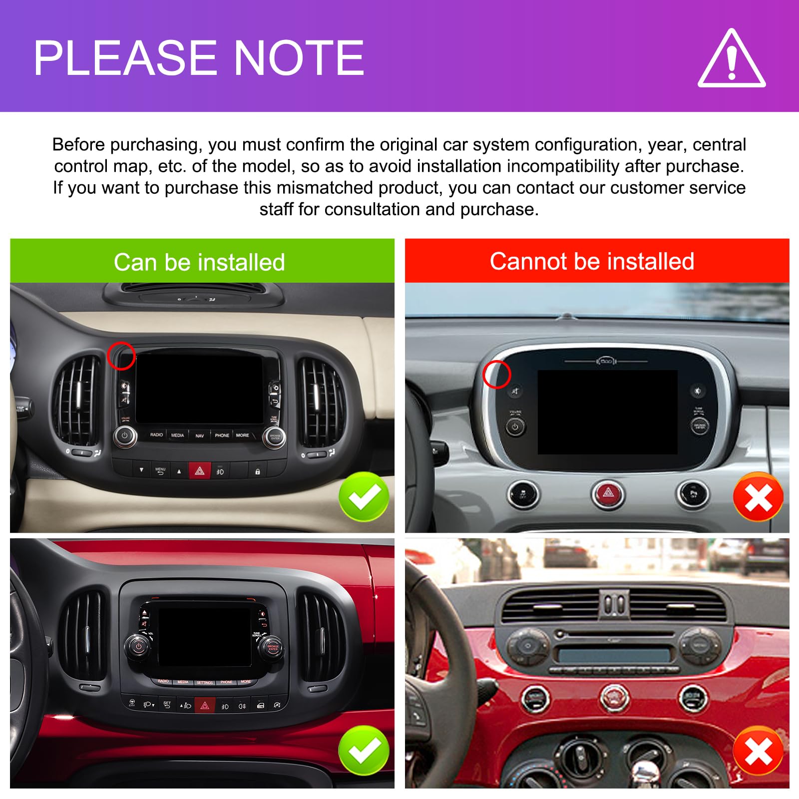 Rimoody 8 Core 6G+128G Autoradio Android per FIAT 500L 2013-2019, 7 Pollici Stereo FIAT 500L con Wireless Carplay Android Auto Mirror Link Bluetooth FM/RDS/DSP/SWC WiFi GPS Retrocamera