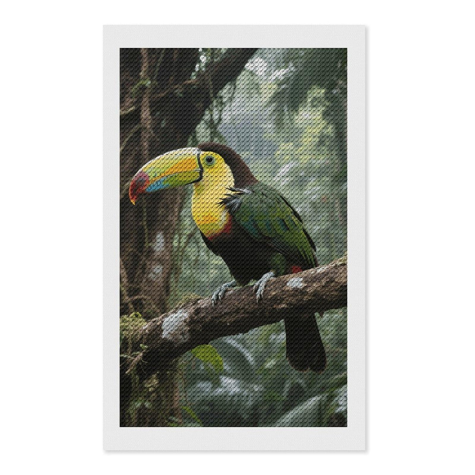 FodPand Parrot Bird 5D Diamond Painting Kits for Adults Beginners Full Drill Round Diamond Dots Pictures Gem Art Supplies for Home Wall Room Decoration DIY Craft Set Gift 12x20