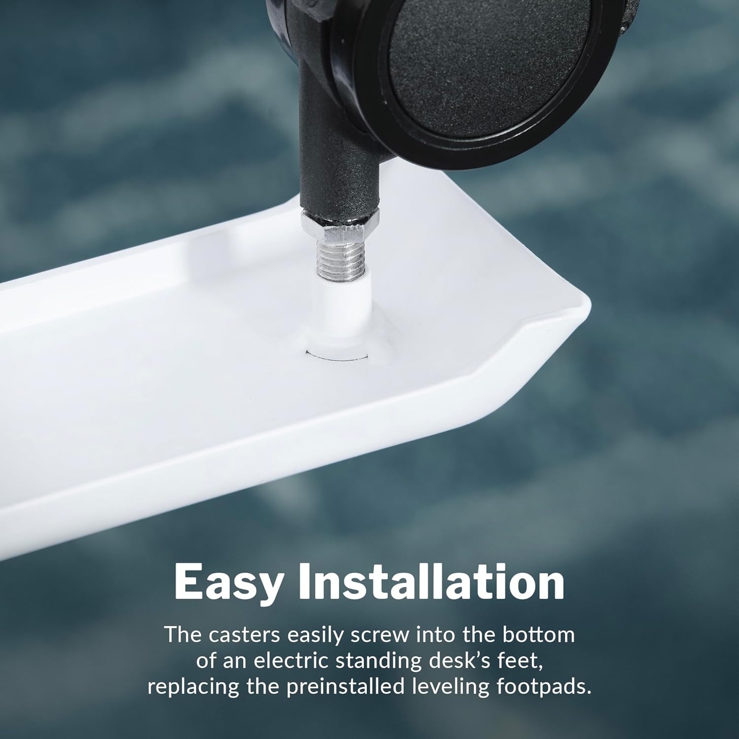 Vari Caster Wheels for Electric Standing Desk, Easy Installation and 360-Degree Movement (Set of 4)