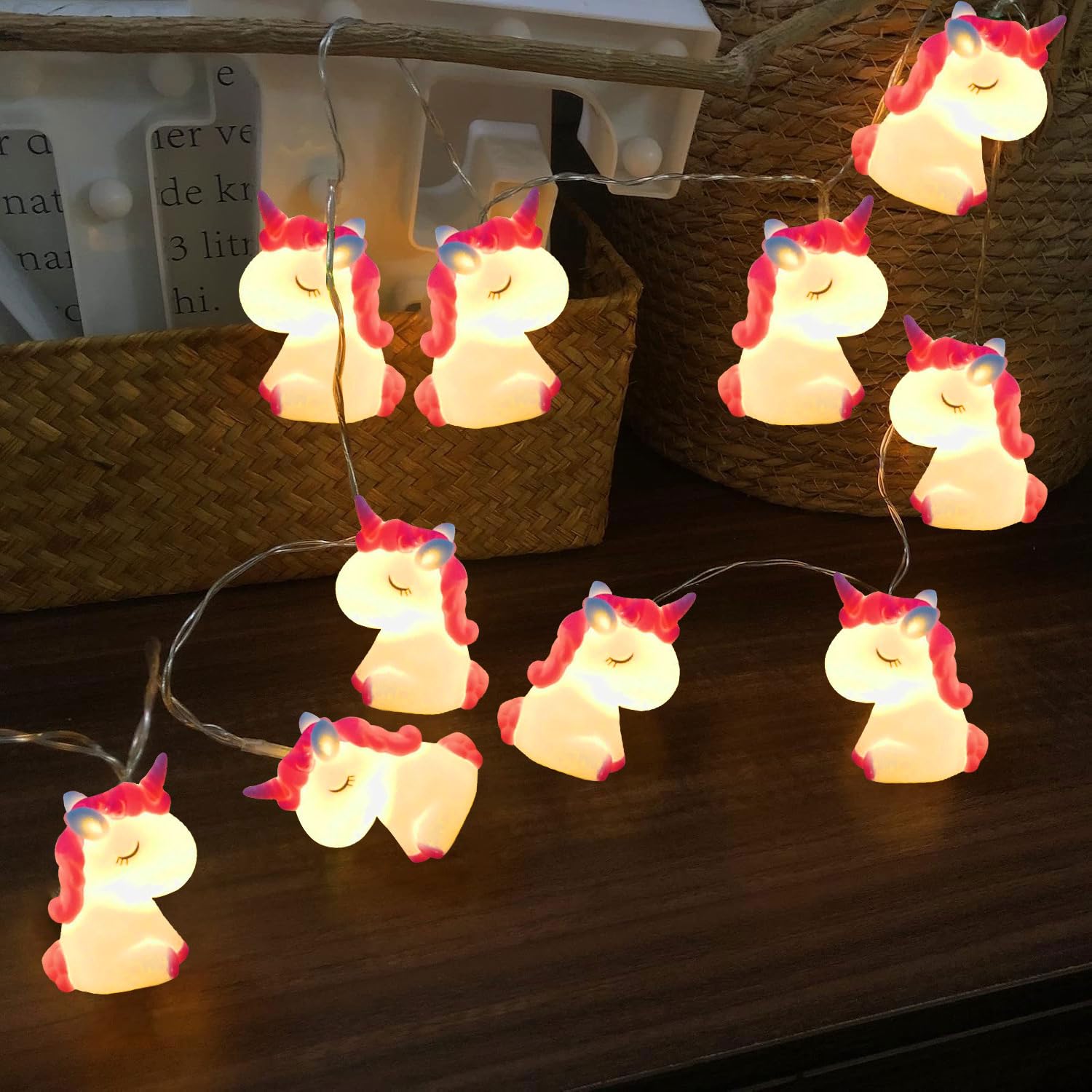 Unicorn Fairy Lights Battery Operated LED Fairy Lights with Unicorn Design Children's Room Light for Indoor and Outdoor Garden Wedding Decoration โ image 1