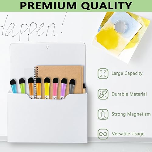 Miniatura 4 de Paquete de 6 soportes magnéticos para archivos, soporte fuerte para papel magnético para refrigerador, soporte magnético para carpetas de correo y