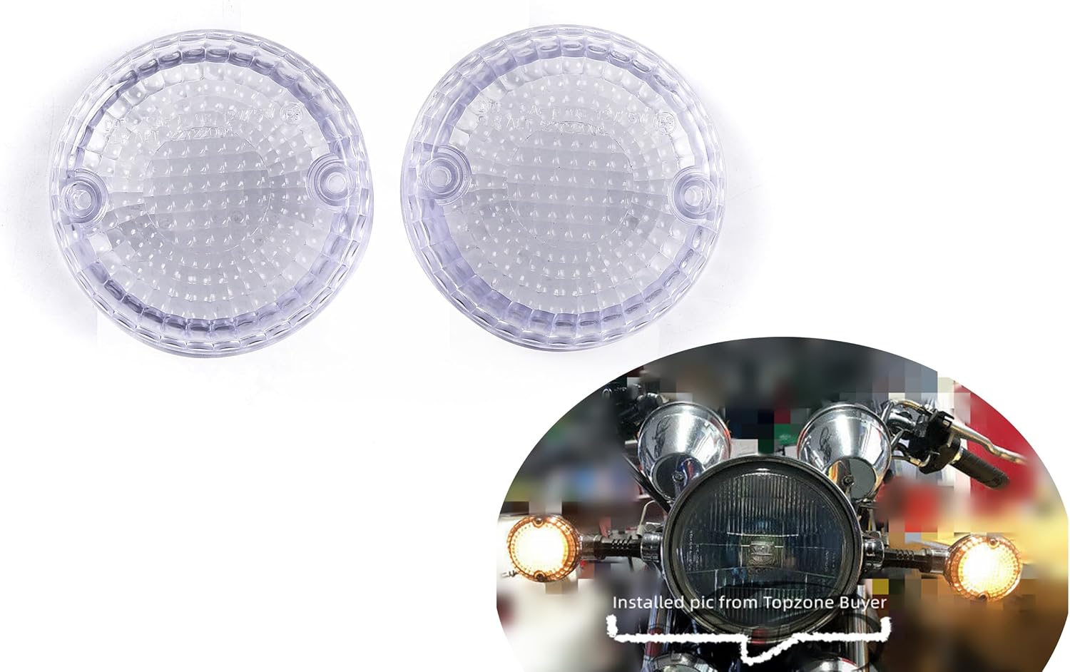 Fit for Yamaha 2014-2017 XVS950C ABS/Bolt/Bolt R-Spec ; 5PX-83312-10-00; Flasher Light Idicator Turn Signal Lamp Lens (Clear)