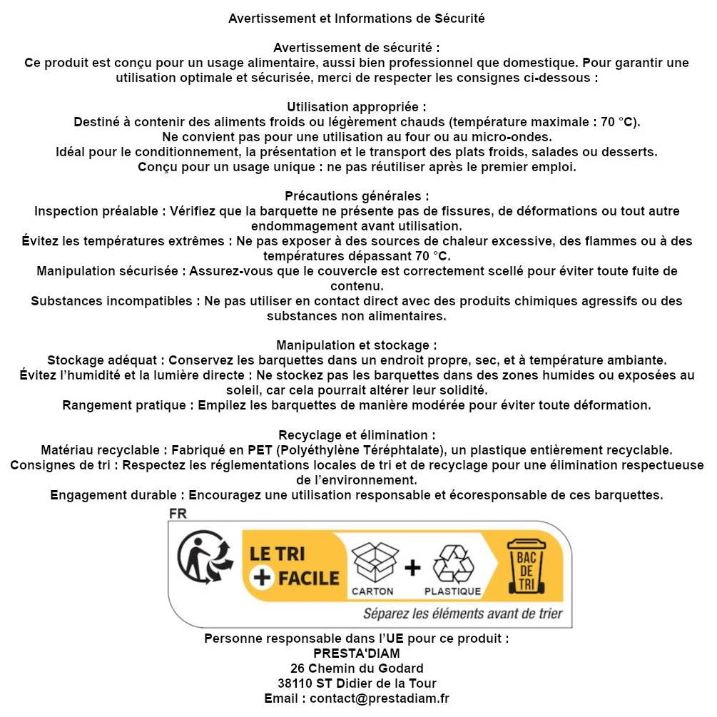 D-Work 50 Barquettes à Salade 1500 ml avec Couvercle Attenant (192x184xH.80mm) en PET Pratiques, Hermétiques et Résistantes