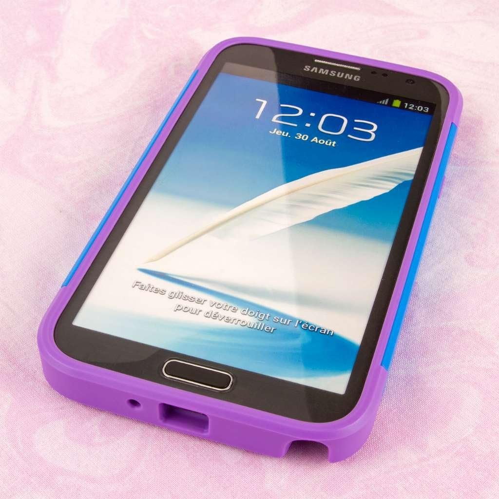 MPERO Fusion Fit Series Protective Case for Samsung Galaxy Note 2 - Purple/Blue/Coral