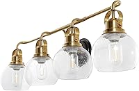 Vista 13 de JONATHAN Y Shirley - Lámpara cromada de 17.5 pulgadas, 2 luces, aplique de pared de metal, pantalla de vidrio transparente sembrado, moderno