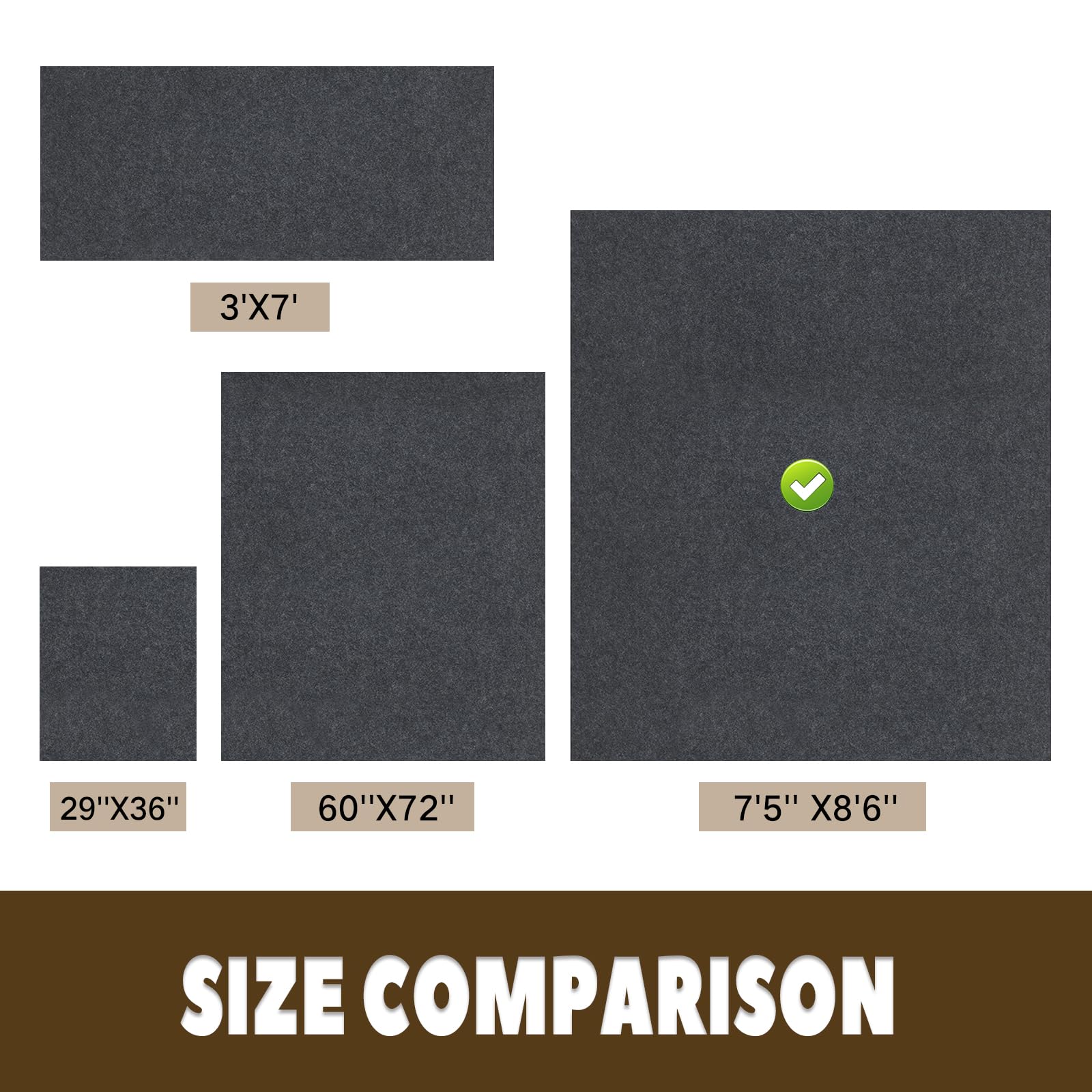 Tapis de Sol de Garage pour Petit véhicule, 2,3 x 2,4 m, Dos antidérapant en TPR, protège Le Sol Contre Les déversements, Les Gouttes, Les éclaboussures, Coussinets absorbants/durables pour
