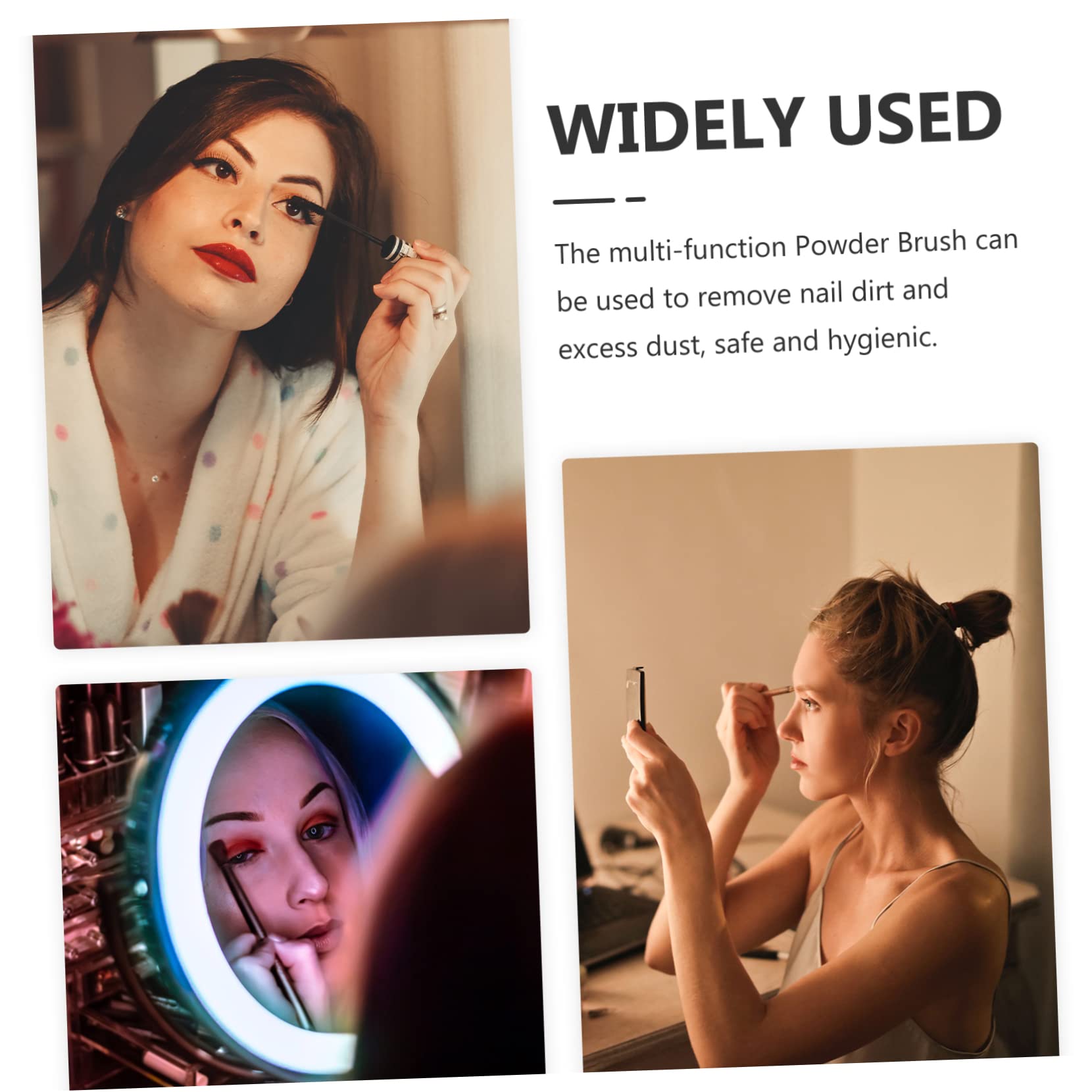 BELLIFFY Loose Powder Brush Dusting Brushes for Nails Comfortable Handle Portable Design