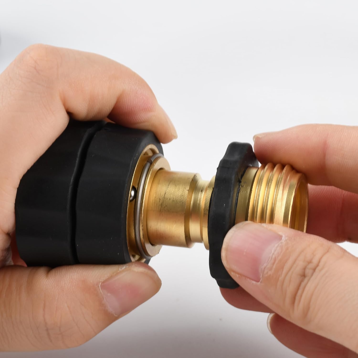 3/4 Inch Brass Garden Hose Quick Connector Set, 6 Pack Male & Female Water Hose Quick Connect Fittings with Extra Washers, Heavy Duty Quick Release Hose Connector for Garden Hose Repair & Adapter Use