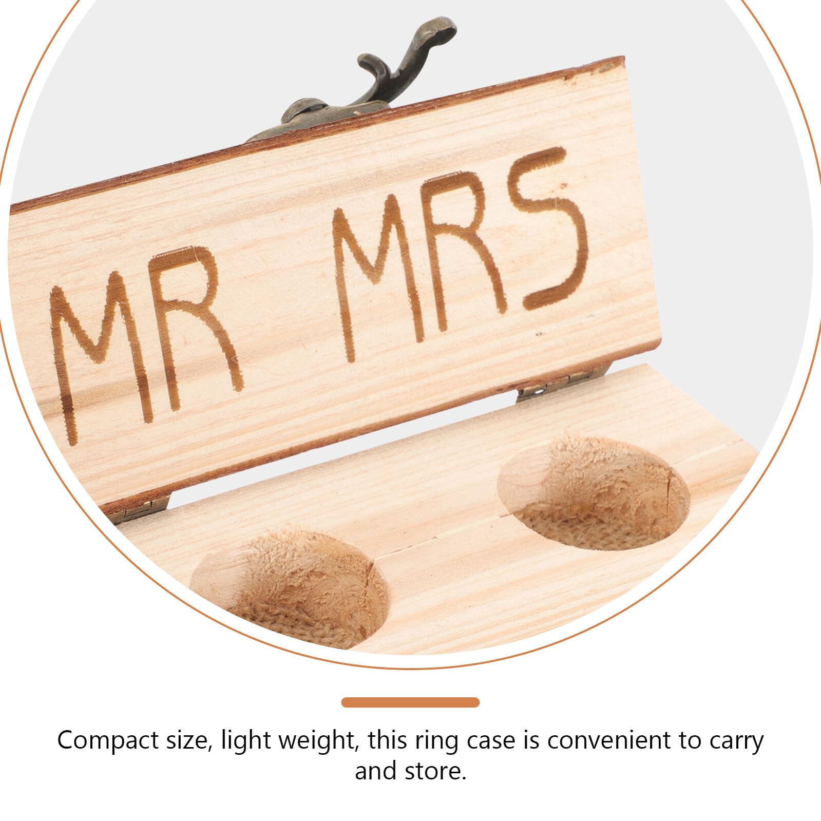 NOLITOY Caja para Anillos de Madera Rústica Estuche Compacto para Anillos de Boda y Compromiso Joyero Decorativo Campestre Diseño Resistente y Ligero para Ceremonia
