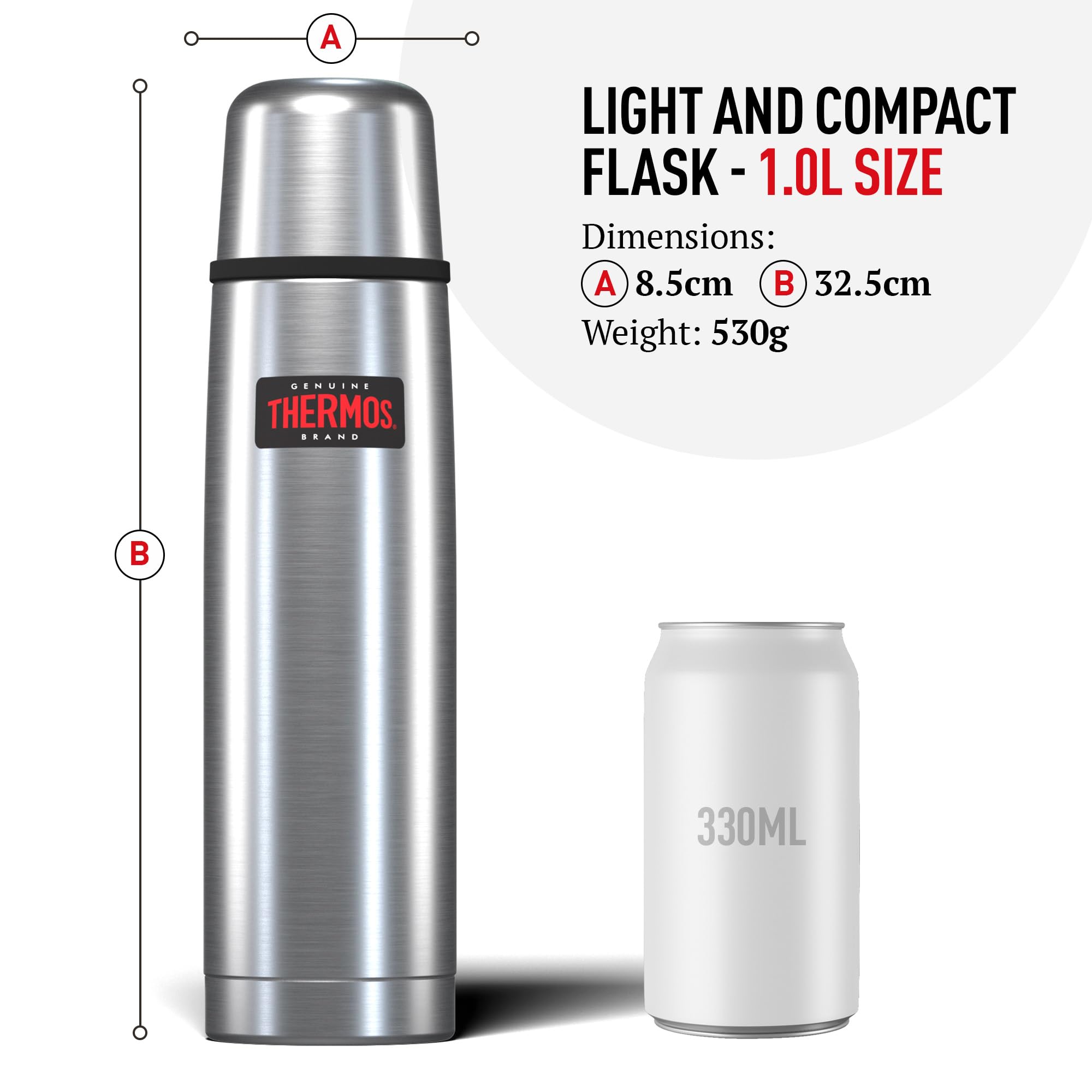 Amazon.com: Thermos 184137 Light and Compact Flask, Stainless