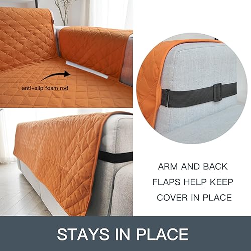 Miniatura 10 de YuppieLife Funda reversible para sofá, funda protectora duradera y antideslizante para muebles, para mascotas, perros, niños, sofá de gran tamaño de