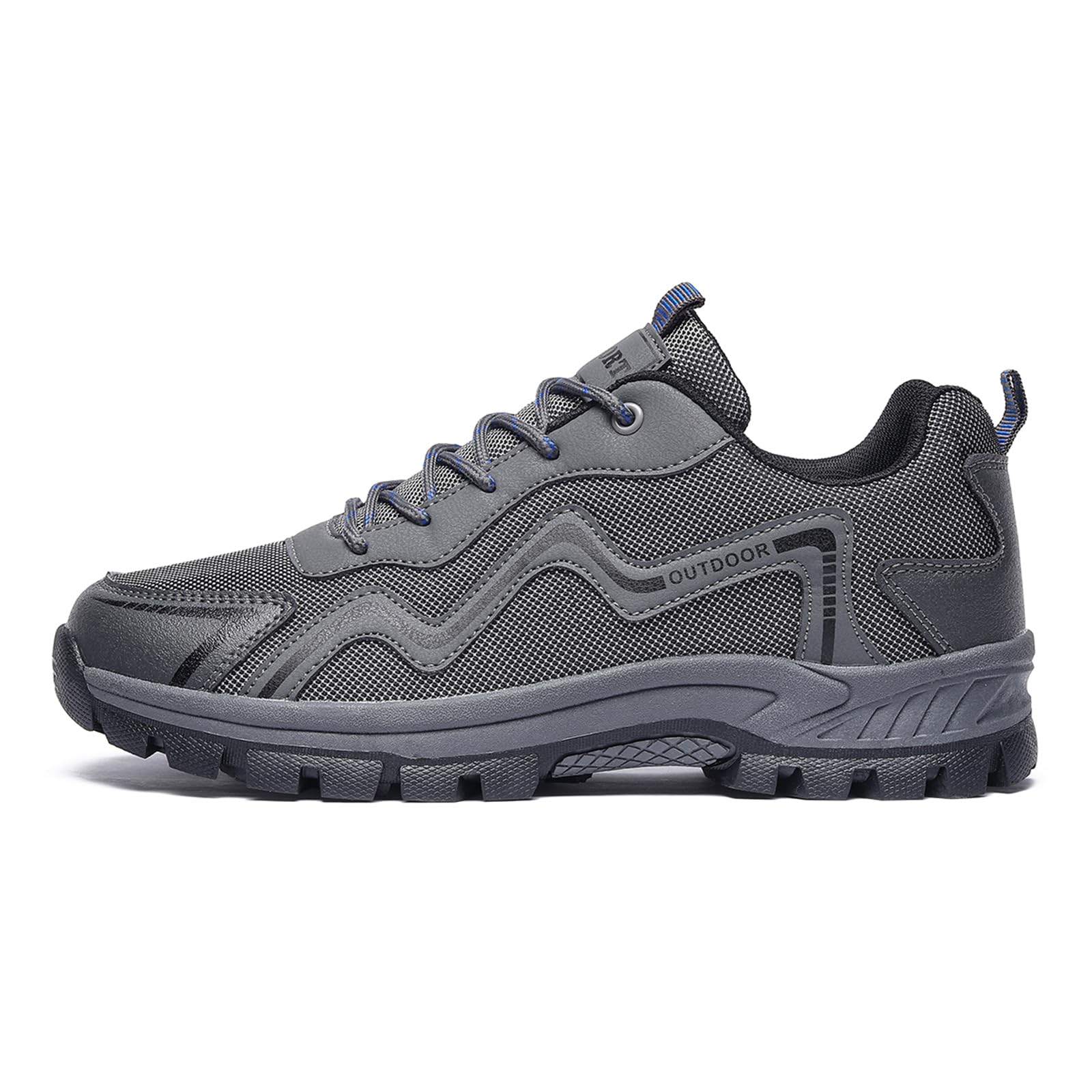 Wanderschuhe Für Herren Zum Wandern Reisen rutschfest Leicht Für Outdoor Camping Arbeit Sneakers Low Top,Grau,40 EU