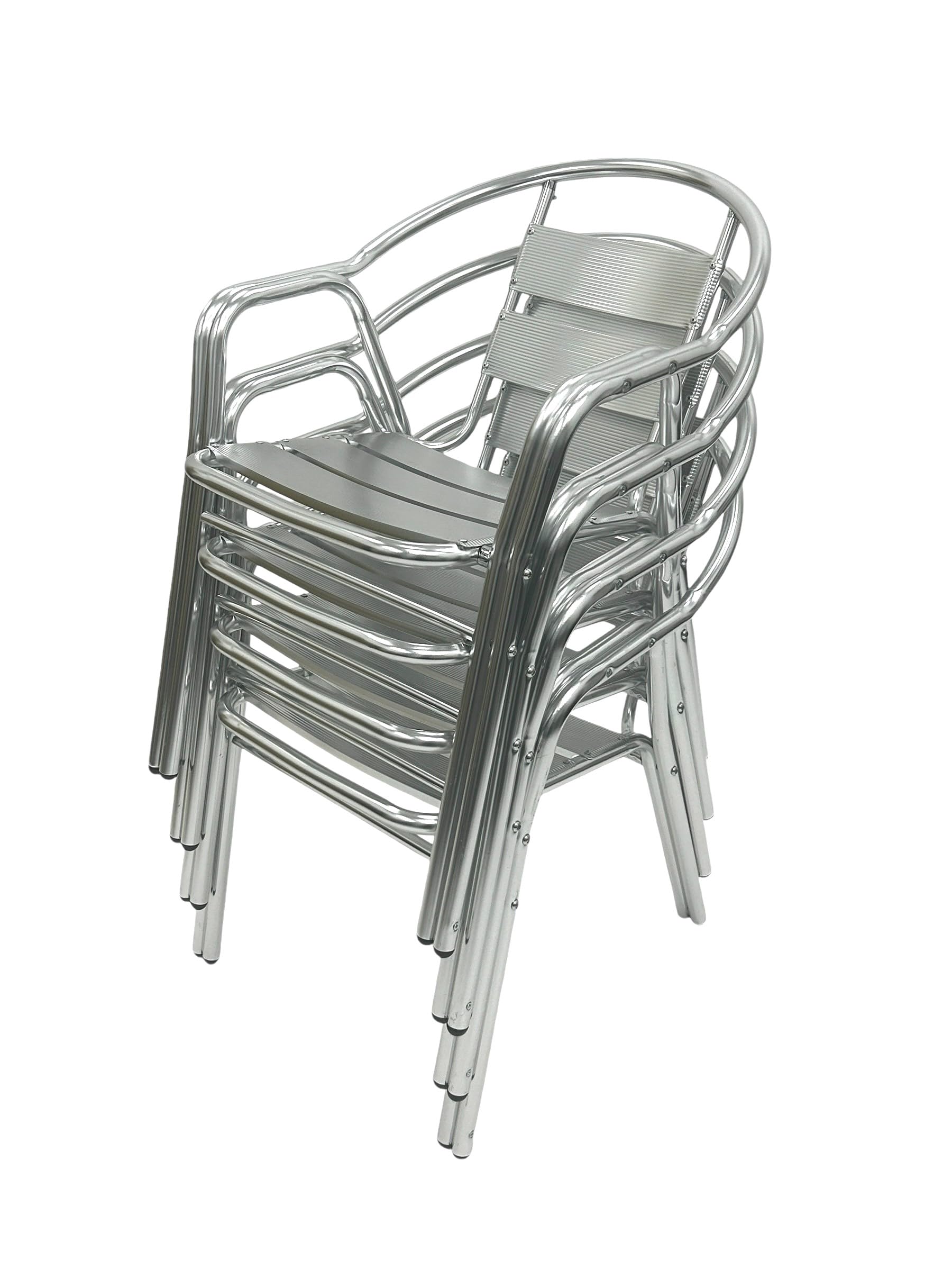 4 x Double Tube Aluminium Garden Chairs, Deluxe Aluminium Chairs