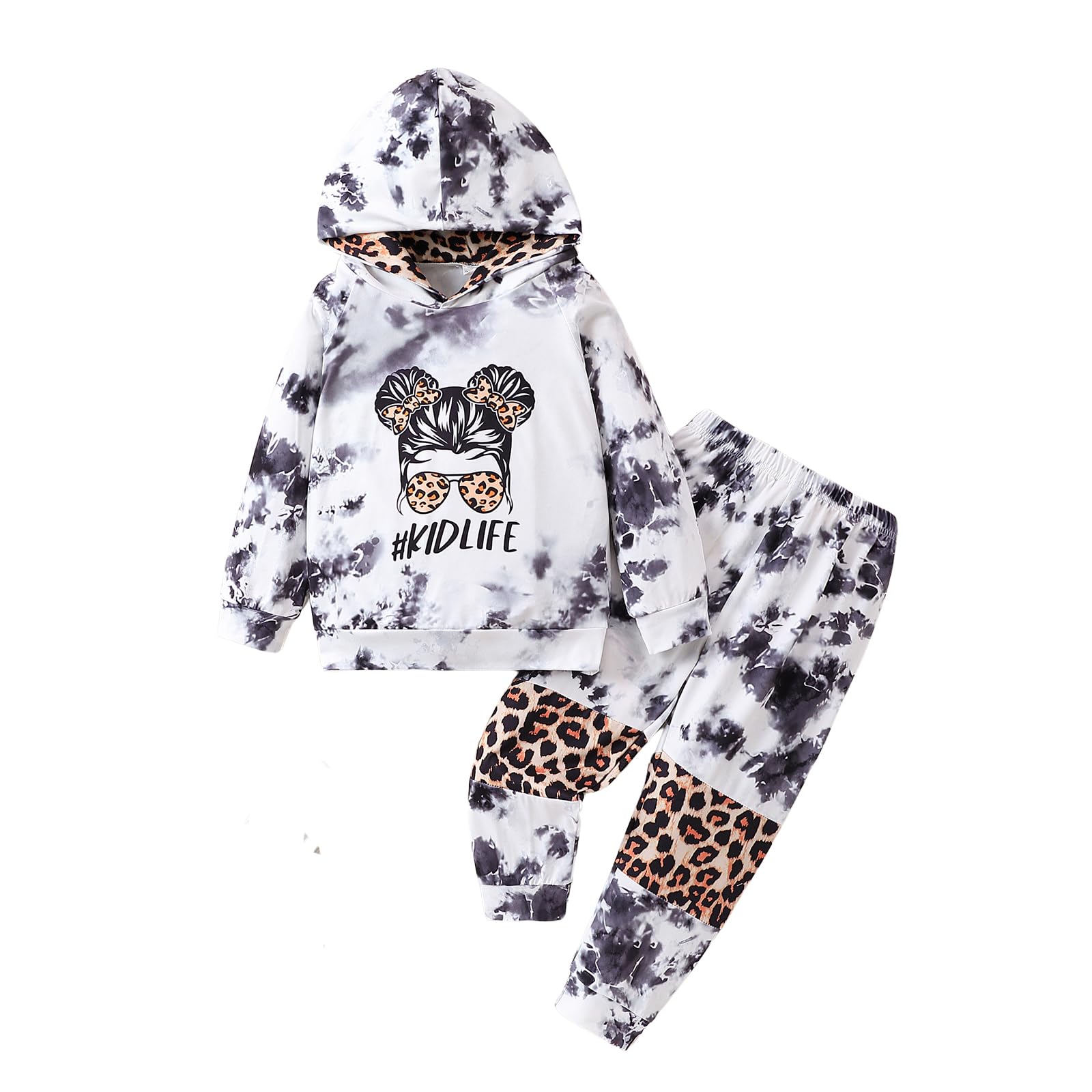 Kid Toddler Girl Clothes - Tie Dye Hoodie Sweatshirt Girl Outfits Pullover Jogger Hooded Sweatpant Set