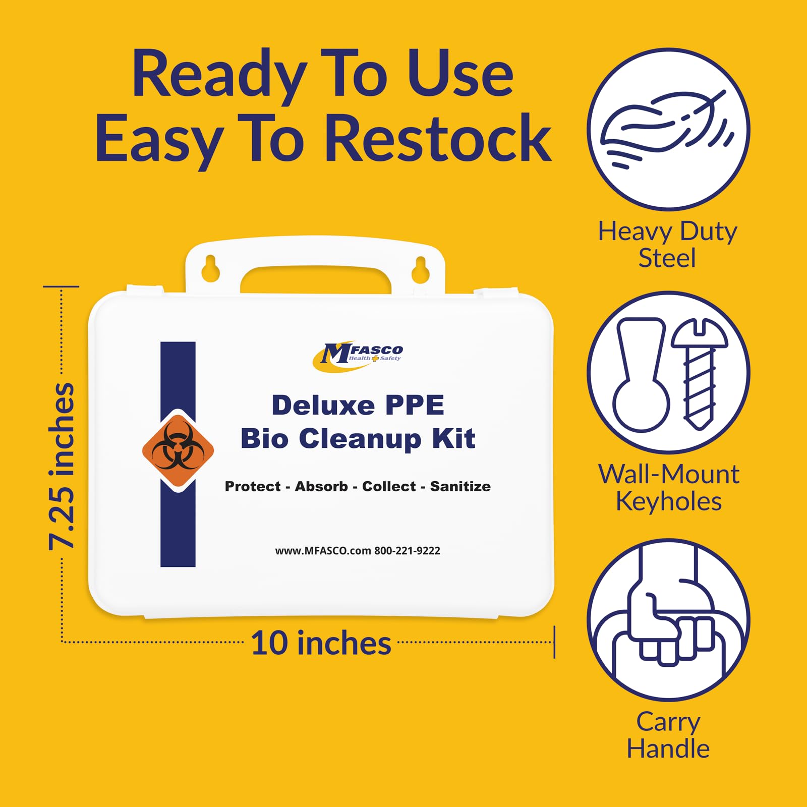 MFASCO Bodily Fluid Cleanup Kit with PPE Equipment | Wall-Mount, Portable — Amazon image 3