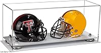 Vista 121 de Better Display Cases Acrílico 2 Mini casco de fútbol (no tamaño completo) vitrina con base de césped transparente (V46/A019)