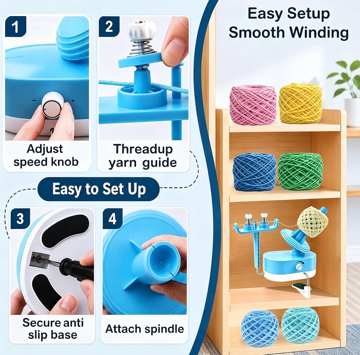 Yarniss Electric Yarn Winder 10oz, Large Automatic Yarn Ball Cake Winder