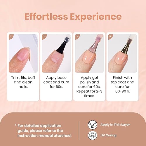 Miniatura 300 de Beetles Nude - Esmalte de uñas en gel natural de 15ml/0.5 onzas líquidas, color neutro, color crema, translúcido, lámpara LED UV para uñas, 15ml/0.5