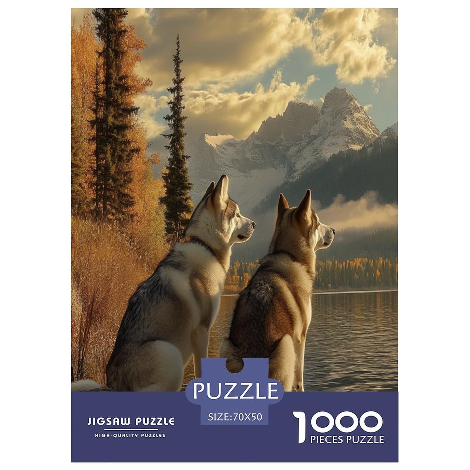 Puzzle de Husky de 1000 piezas para adultos, rompecabezas de 70x50cm y entretenimiento creativo 8