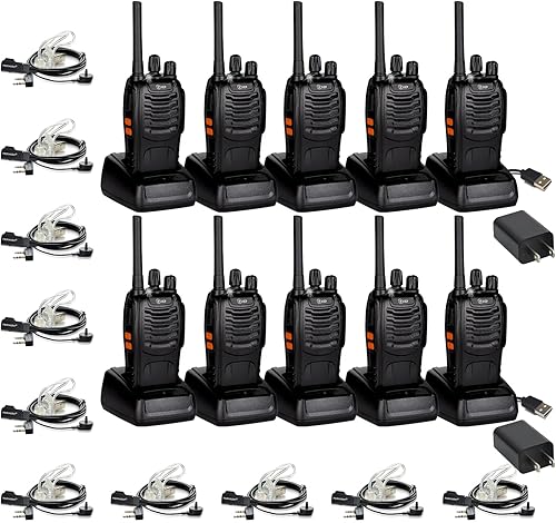 Miniatura 10 de TID RADIO TD-V2 Walkie Talkies para adultos de largo alcance recargable con cargador multiunidad de 6 vías, radios bidireccionales resistentes para