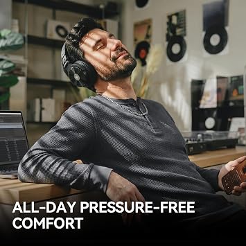 OneOdio Studio Max 2 Wireless DJ Headphones, 9ms Low Latency Hi-Res Audio Over Ear Studio Headphones with LDAC, 120H Playtime, Bluetooth Headphones Support 3.5MM 6.35MM for Guitar Keyboard