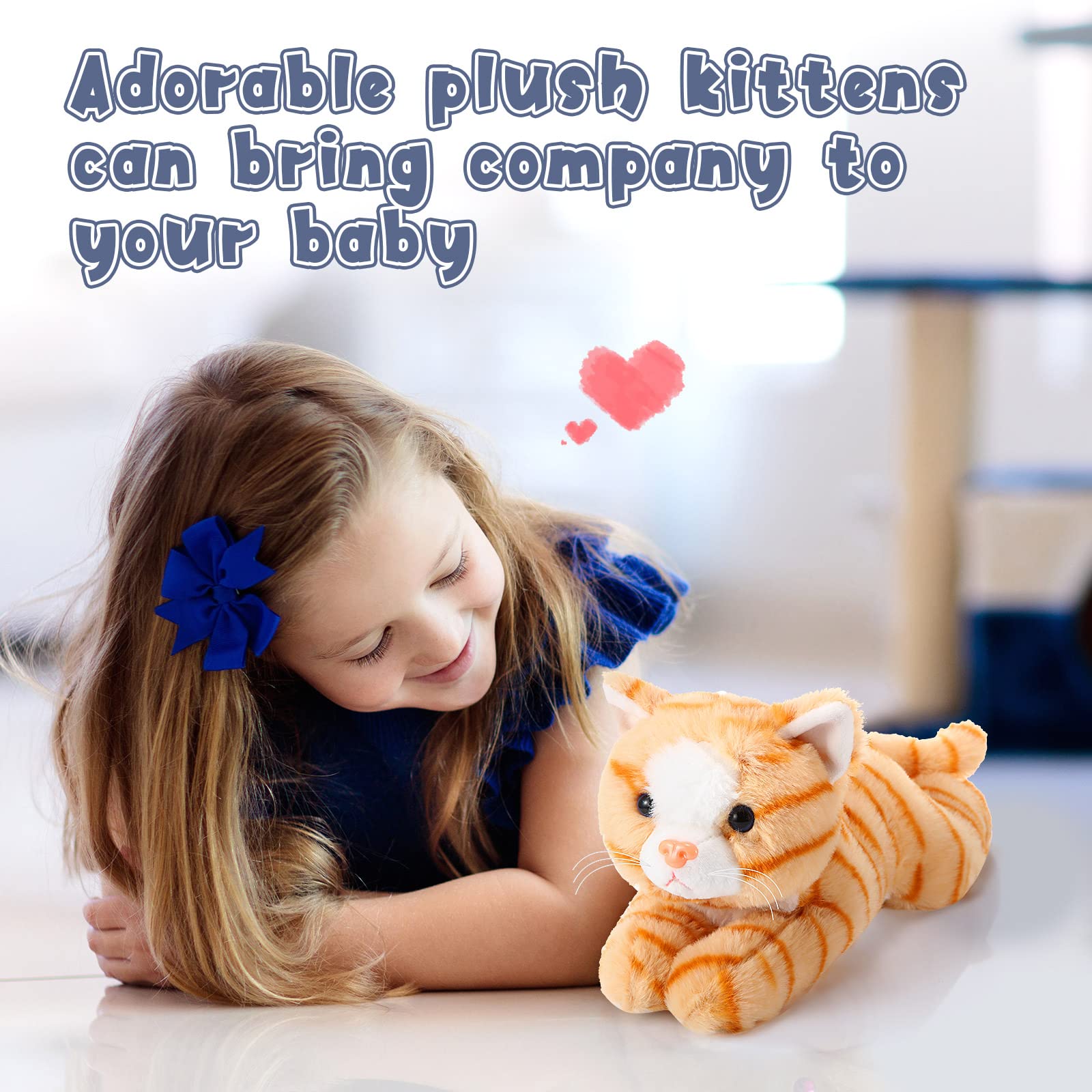 3 Pièces 9 Pouces Chats en Peluche Animaux en Peluche Jouet de Chat Cadeau de Couchage Cadeau d'anniversaire pour Bébé Garçons Filles