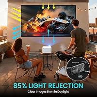 Vista 4 de [Built-In App Smart Projector and Fresnel 85% ALR Screen] Daylight Screen 1.8dB Gain 100% sRGB Support 8K/4K 75", Home Theater Projector Auto Focus