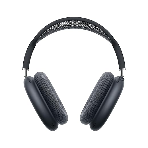 Apple airpods max cuffie wireless over-ear, cancellazione attiva del rumore di livello pro, modalità trasparenza, audio spaziale personalizzato, ricarica usb-c, cuffie bluetooth per iphone, mezzanotte