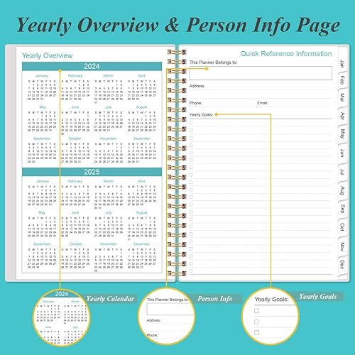 Miniatura 5 de Agenda y agenda de citas 2024  Agenda diaria por hora 2024 de enero de 2024 a diciembre de 2024, libro de citas semanal con intervalo de 30 minutos,