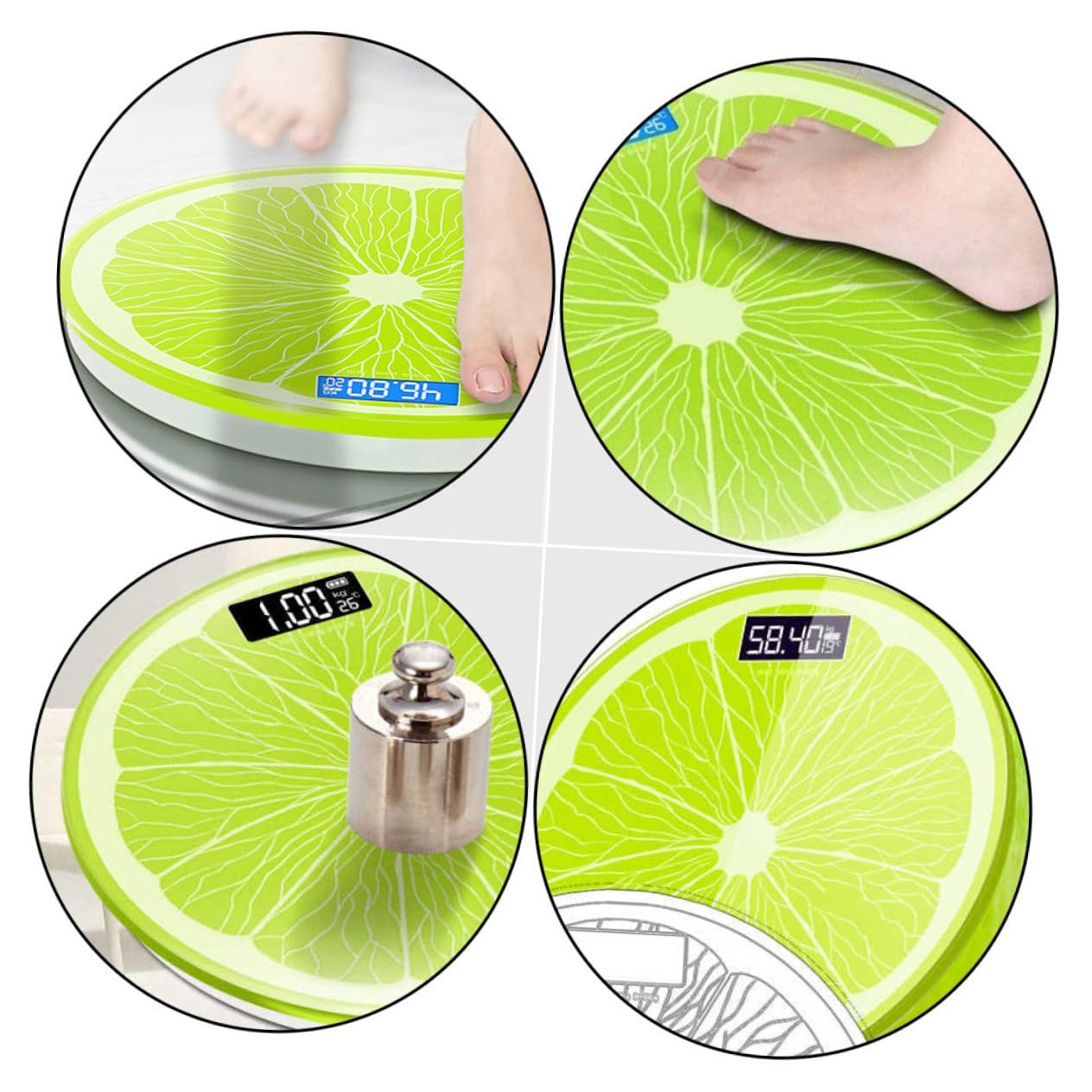 Báscula Digital Corporal 28x28 Cm Electrónica Hogar Función Inteligente de Pesaje y Detección de Temperatura Uso Saludable y Control de Peso Adulto