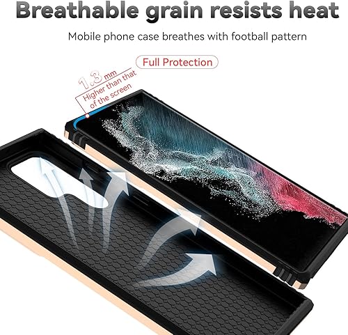 Miniatura 7 de Hitaoyou Funda para Samsung Galaxy S22 Ultra con protección de lente, funda para Galaxy S22 Ultra con funda para cámara y soporte, grado militar, a