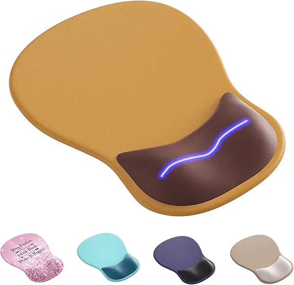 Ergonomic Mouse Pad with Wrist Rest,Cute Gel Mousepad Wrist Support - Small Mini Portable for Travel Mouse Pads for Desk Laptop,Computer,Office & Home Decor-(Tan &Brown)