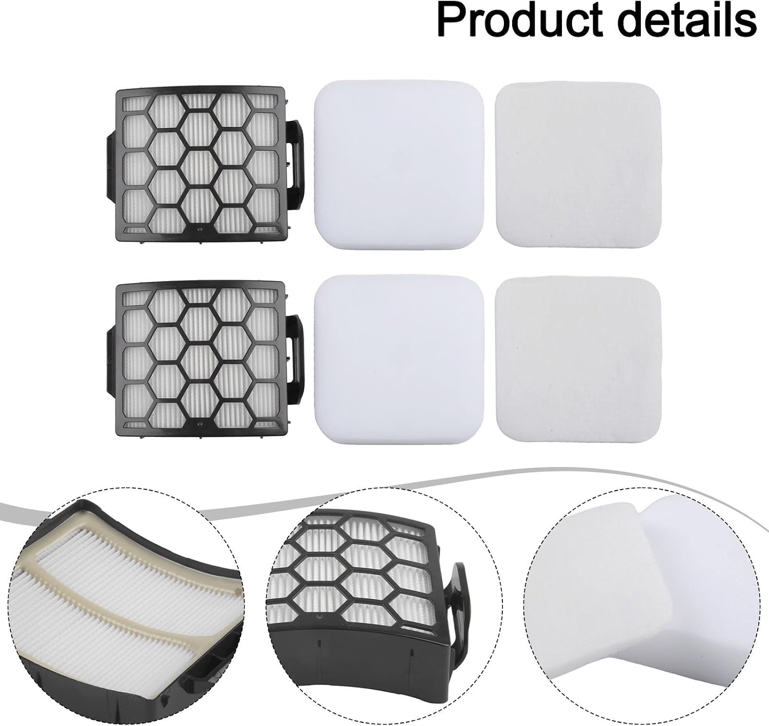 4Pcs Filter Replacement Fit For Shark LA480WM UV850 UV900 UV900CCO LA492 LA481 LA481C LA481HGN LA481HBJ Part # XHF320 & XFFK602UKT Components, Vacuum Cleaner Vacuum Parts & Accessories