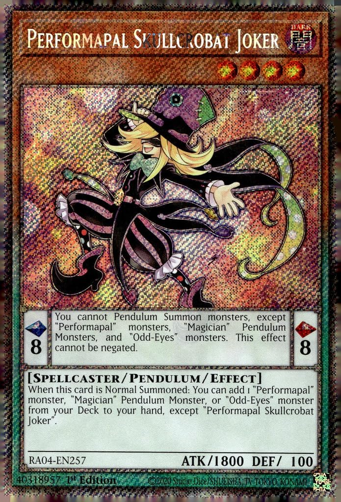 Performapal Skullcrobat Joker (Platinum Secret Rare) - RA04-EN257 - Platinum Secret Rare - 1st Edition