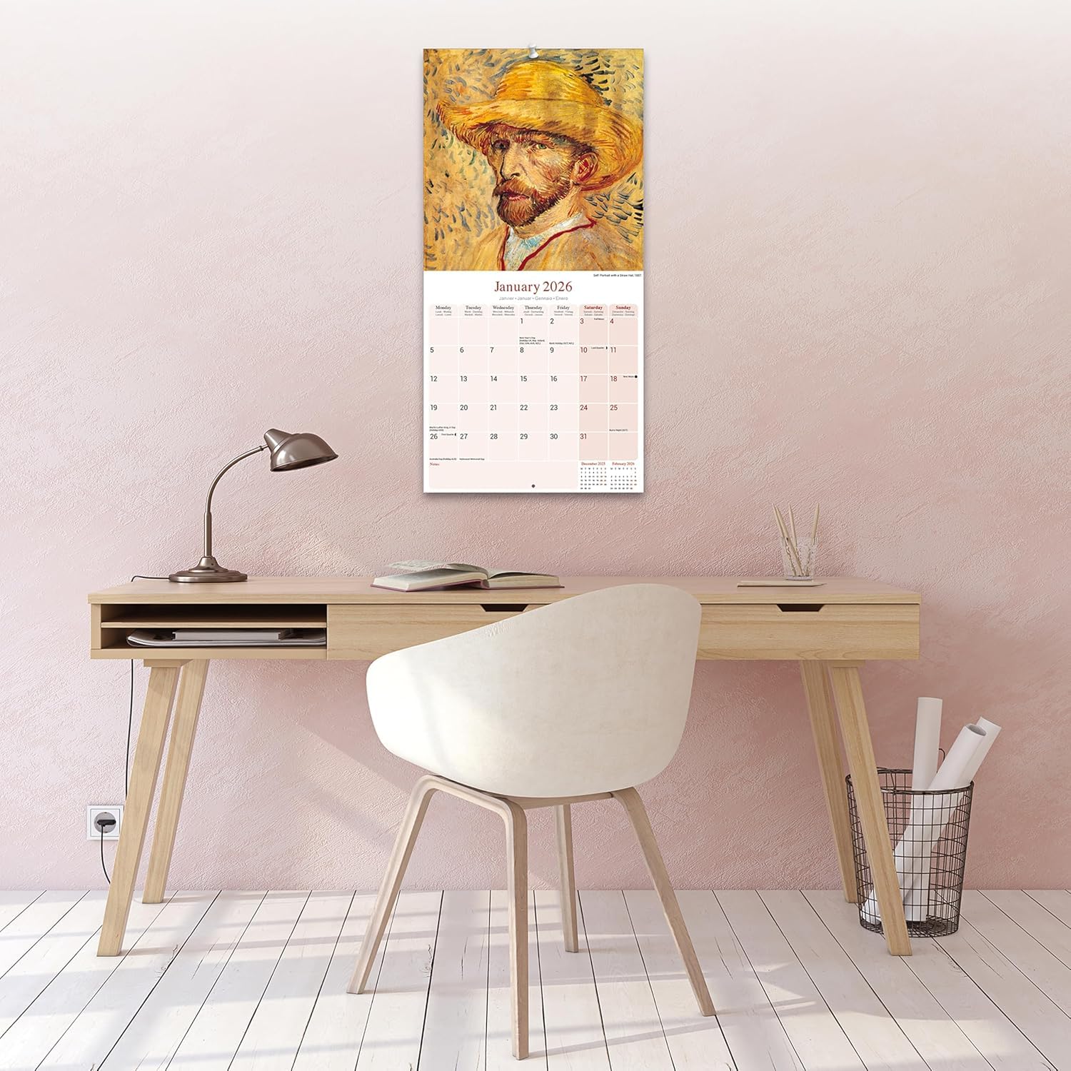 Calendario De Pared Cuadrado Hermosos Jardines 2025 Con Deta | Envío Gratis