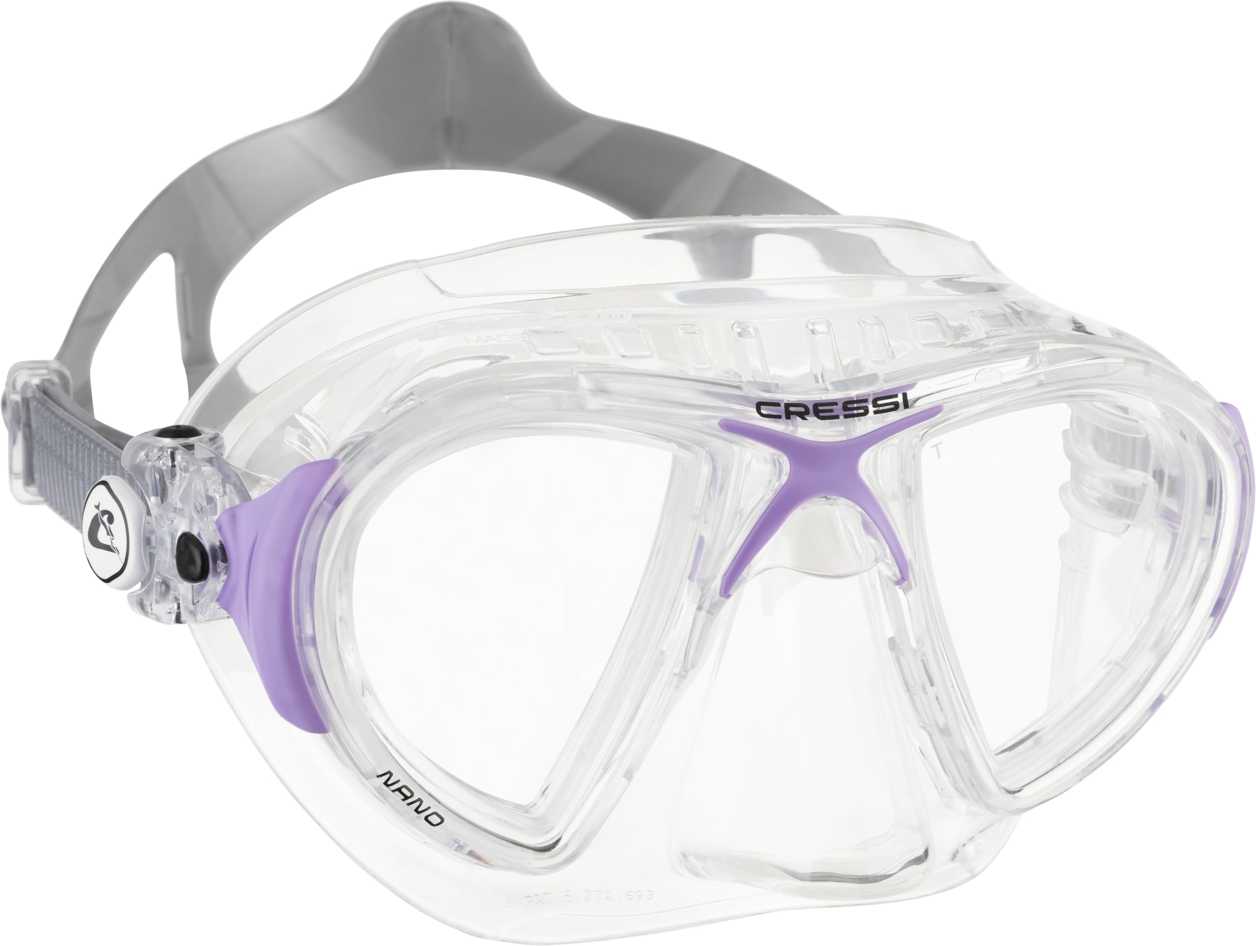 Cressi Nano Mask - Máscara de Buceo Profesional con Volumen Interno Mínimo, Ideal para Buceo y Pesca, Silicone Crystal, Talla Única, Adulto Unisex