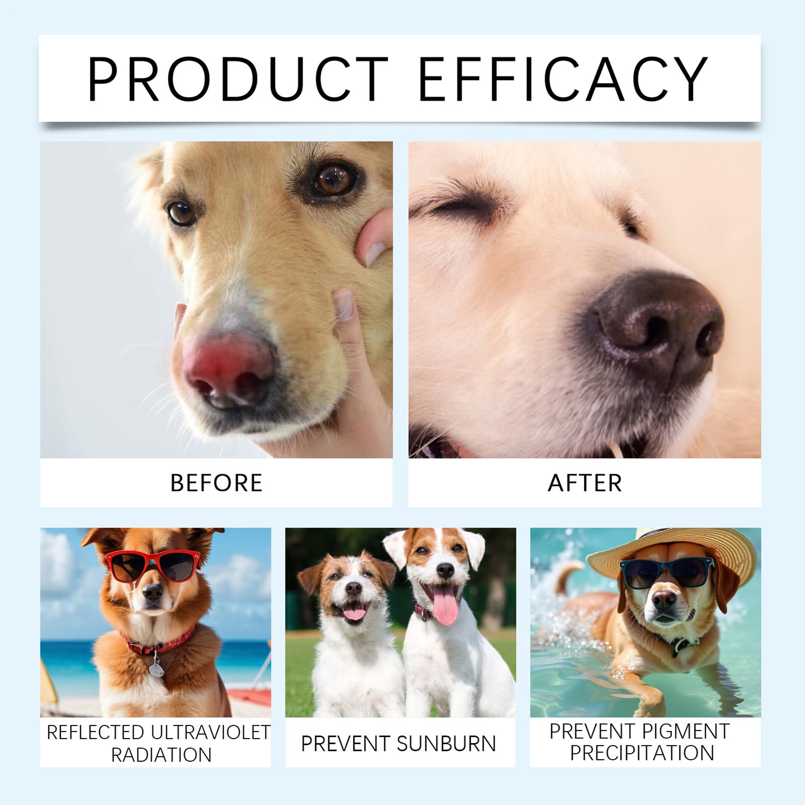 Crème solaire pour chiens – Baume hydratant et apaisant | Crème solaire résistante à l'eau à large spectre, hydratante et apaisante pour animaux de compagnie à peau sèche et sensible et chiots