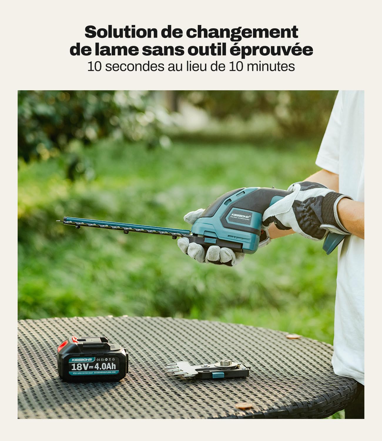 Ciseaux à Gazon et Taille-Haies 2en1 pour Makita 18V(Non G-Series) | Petites herbes et arbustes.Lames 12cm gazon,22cm haies,Coupe 8 mm,changement sans outil,leger 920 g,sans batterie ni chargeur