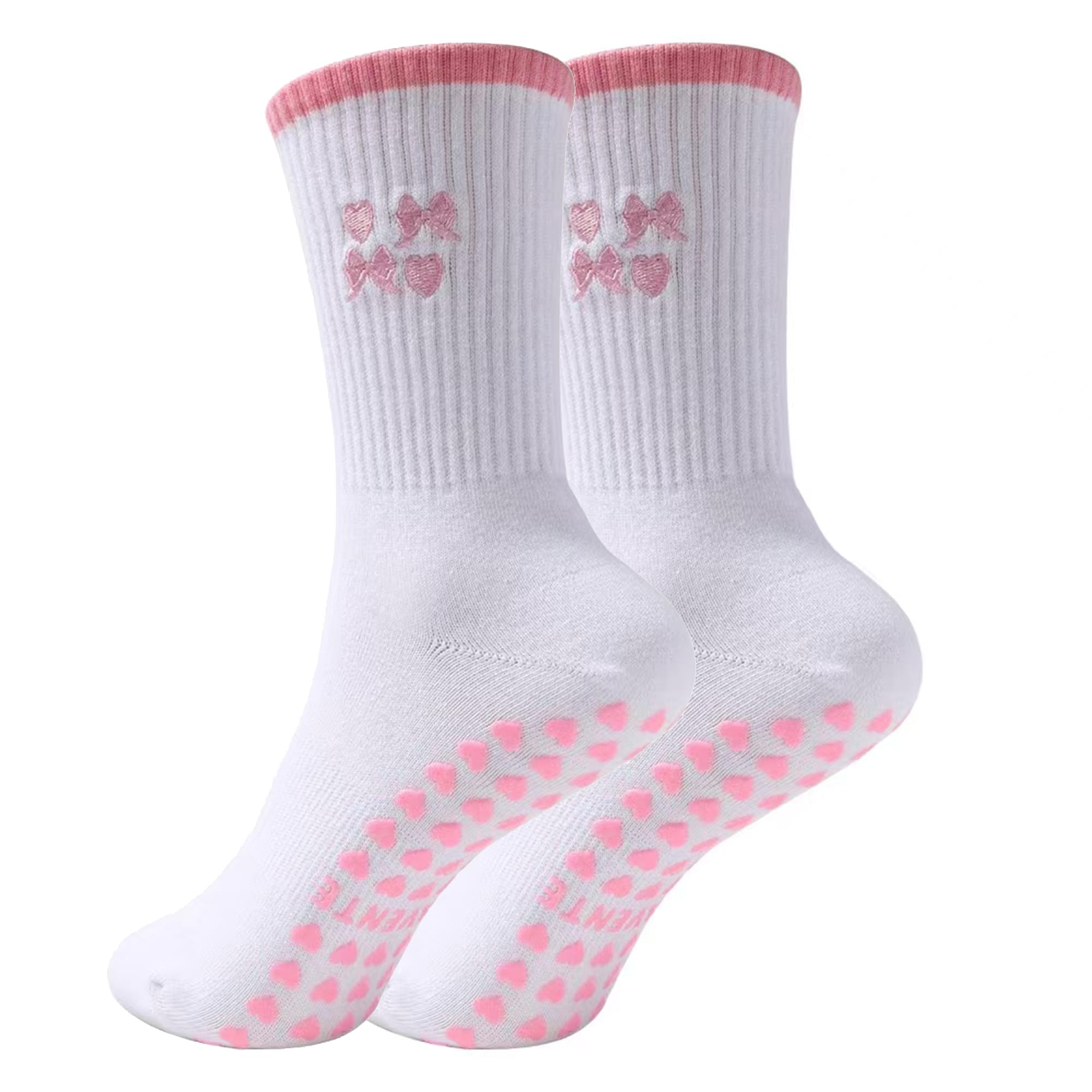 KAKAVENTE Pilates Socks with Grips for Women,Cute Grippy Barre Ballet Non Slip Yoga Socks for Hospital Workout